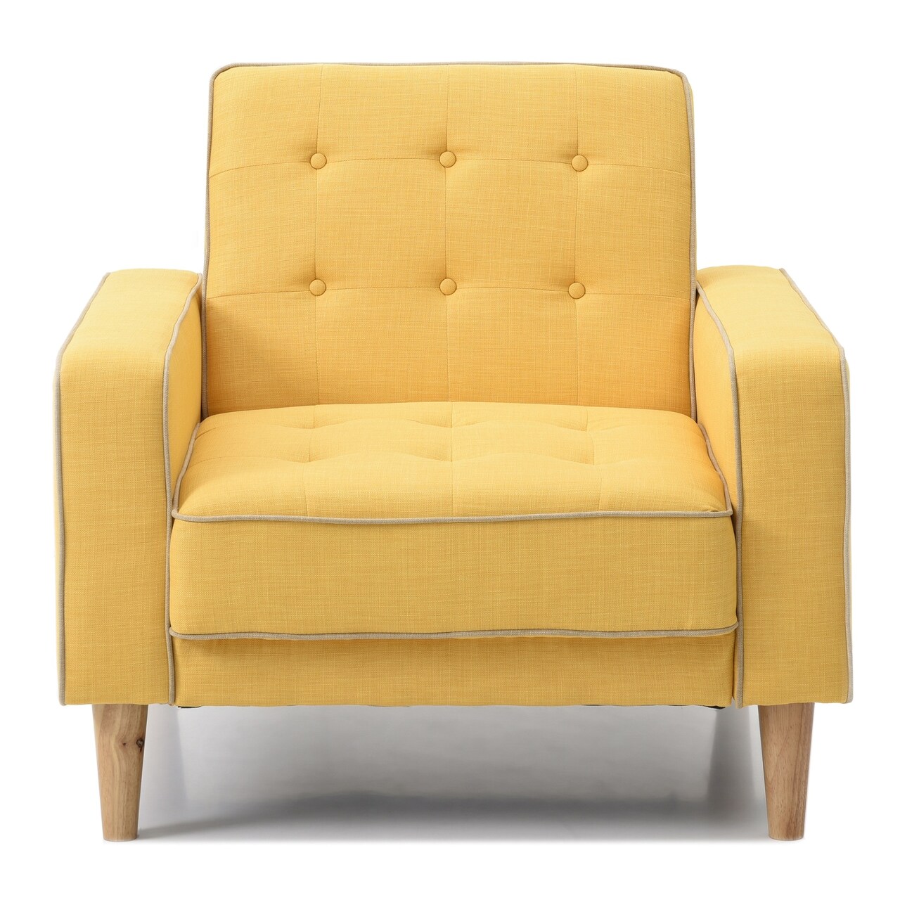 Contemporary Home Living Tufted Accent Chair with Sleeper Conversion - 36" - Yellow